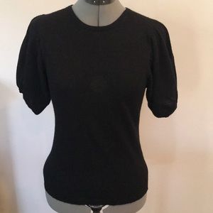 Black Short Sleeve Cashmere Sweater